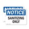 Signmission Sanitizing Only, 5 in W x Rectangle, Vinyl Decal OS-2PACK-NS-D-35-L-18241 - alternate 1